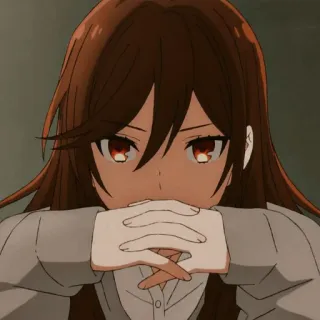 ♨️ 动漫, 女孩, 棕色头发, 校服, 漫画, 肖像 whatsapp sticker