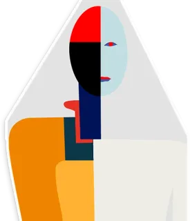 👰 abstract, figure, modern, art, geometric telegram sticker