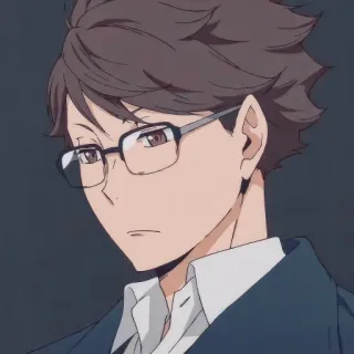 🎭 Tooru Oikawa Haikyuu!! anime, Haikyuu!!, Tooru Oikawa, character, glasses, portrait telegram sticker