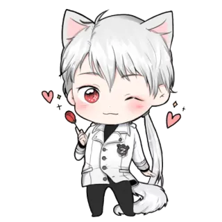 😻 Chibi, Katzenohren, Anime, Kawaii, Lutscher, Süß telegram sticker