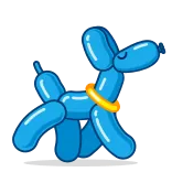 😝 Luftballontier, Hund, Blau, Niedlich, Luftballon whatsapp sticker