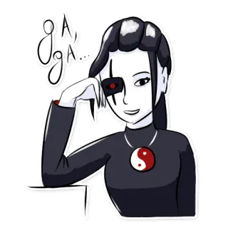 ☺️ ga ga... Cartoon, Frau, Yin Yang, Figur, Sticker whatsapp sticker