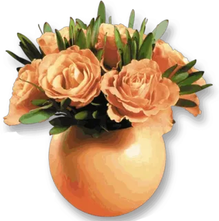 🌹 flower, flowers, rose, roses, bouquet, vase, floral, orange whatsapp sticker