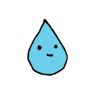 💧 gota de agua, lindo, dibujos animados, azul, kawaii whatsapp sticker