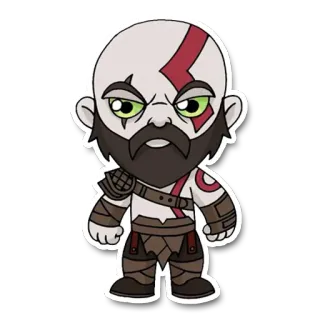 🙁 Kratos God of War Kratos, God of War, Gra wideo, Postać, Wojownik, Spartanin, Mitologia grecka telegram sticker