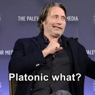 😈 Platonic what? 男, 質問, ミーム, 面白い, 表情 telegram sticker