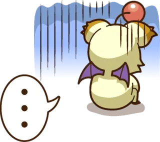 😢 Moogle ม็อก, จิบิ, อนิเมะ, ไฟนอลแฟนตาซี, วิดีโอเกม telegram sticker