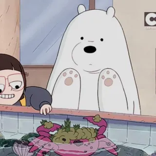 🐻‍❄️ Cartoon, Bär, Krabbe, Tier, Süß, Animation, We Bare Bears telegram sticker