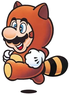 😄 Mario Super Mario Bros. 3 nintendo, tanooki, videogioco, animale, mascotte, retro telegram sticker