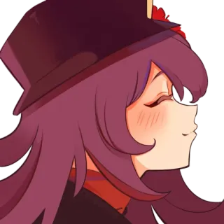 🌸 Hu Tao Genshin Impact Genshin, Anime, Gioco, Carino, Cappello, Ragazza telegram sticker