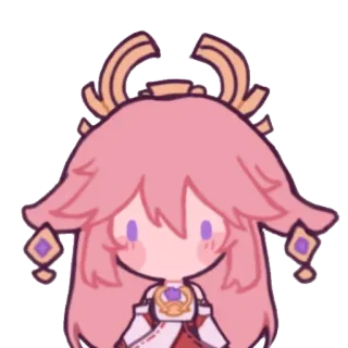😶 Yae Miko Genshin Impact anime, game, genshin, yae miko, fox, cute telegram sticker