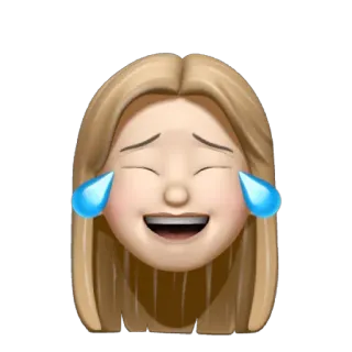 ✏️ emoji, rosto, chorando, rindo, lágrimas, alegria, cabelo loiro, emoção telegram sticker