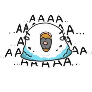 👺 AAAAAAA 鸟, 鹦鹉, 可爱, 动物, 卡通, 表情包 telegram sticker