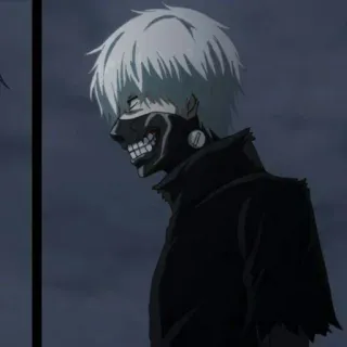 💉 Ken Kaneki Tokyo Ghoul 애니메이션, 만화, 다크, 구울, 마스크, 공포 telegram sticker