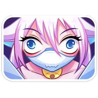 ⭐ garota anime, fofa, mangá, desenho animado, personagem feminina, máscara, fantasia telegram sticker