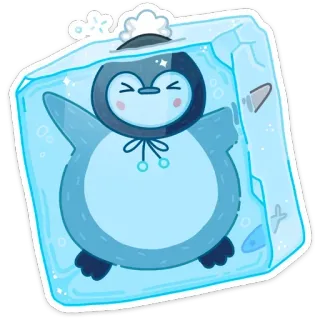🥶 pinguïn, ijs, bevroren, cartoon, schattig, winter, dier telegram sticker