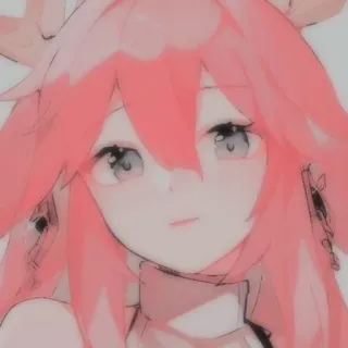 😊 Yae Miko Genshin Impact 动漫, 电子游戏, 角色, 粉色头发, 八重神子, 原神 telegram sticker