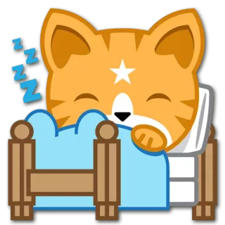 😴 ZZZZ Katze, Schlaf, Bett, Tier, Cartoon whatsapp sticker