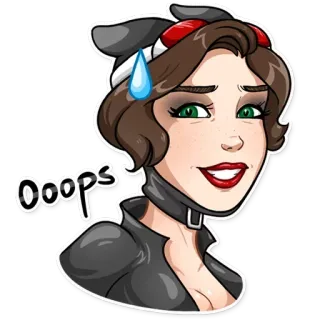 😅 OOOPS Cartoon, Frau, Hoppla, Ausdruck, Sticker telegram sticker