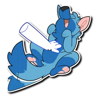 🤗 Kartun, Anjing, Biru, Binatang, Berbulu, Antropomorfik telegram sticker