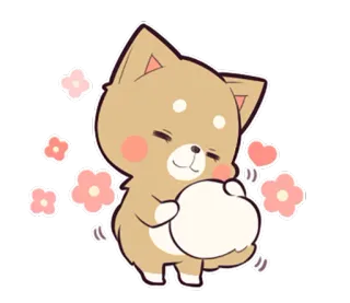 😊 собака, милый, животное, каваий, наклейка telegram sticker