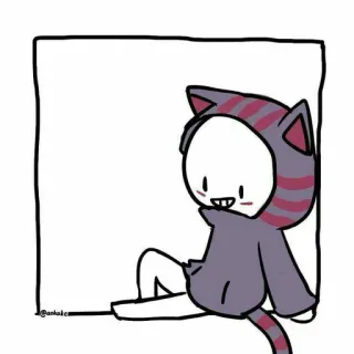 😂 @aoikaic gatto, tuta da gatto, anime, arte digitale whatsapp sticker