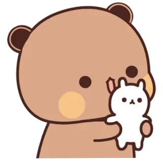 😊 หมี, กระต่าย, น่ารัก, คาวาอิ, การ์ตูน, สัตว์ telegram sticker