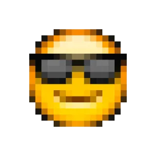 😎 emoji, cool, sunglasses, pixel art telegram sticker