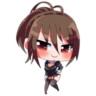 😏 Аниме, Чиби, Милый, Мультфильм, Девушка telegram sticker