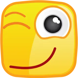 😉 emoji, guiño, smiley, amarillo, dibujos animados whatsapp sticker