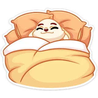 😴 coelho, sono, fofo, kawaii, travesseiro, cobertor, desenho animado, animal telegram sticker