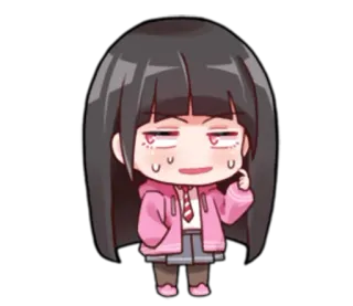 😅 Аниме, Девушка, Чиби, Мультфильм, Выражение, Милый telegram sticker
