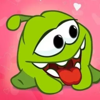 ❤ Om Nom Cut the Rope Om Nom, Cut the Rope, monstre vert, dessin animé, jeu, jeu mobile whatsapp sticker