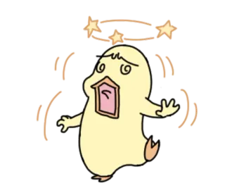 😦 gà con, hoa mắt, hoạt hình, dễ thương, vàng, động vật telegram sticker