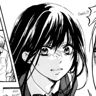 🖤 Geh?! Anime, Mangá, Desenho animado, Garota, Preocupada, Ilustração telegram sticker