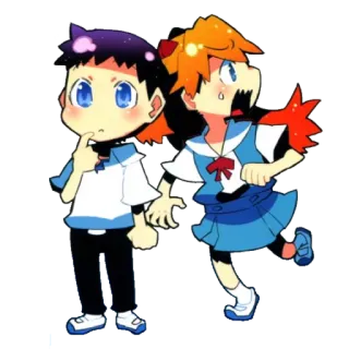 🔹 Asuka Langley Sohryu Neon Genesis Evangelion Anime, Manga, Chibi, Neon Genesis Evangelion, Asuka Langley Sohryu, Dibujos animados telegram sticker