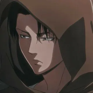 🌟 Levi Ackerman Attack on Titan anime, levi, attack on titan, manga, character, hooded telegram sticker
