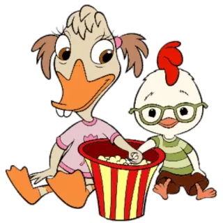 🎞 Chicken Little Huhn, Cartoon, Disney, animiert, Freundschaft, Popcorn telegram sticker