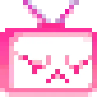 😐 pink tv, pixel art, cute, angry face telegram sticker