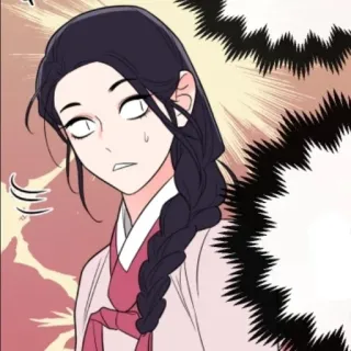 😟 dessin animé, femme, choc, surpris, animé whatsapp sticker