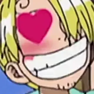 😍 Sanji One Piece anime, amor, olhos de coração, Sanji, One Piece, desenho animado telegram sticker