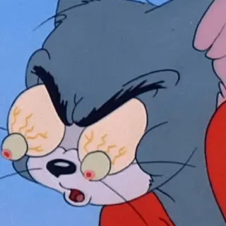 ⚡️ Tom Cat Tom and Jerry Desenho animado, Gato, Chocado, Exausto, Anime, Engraçado telegram sticker