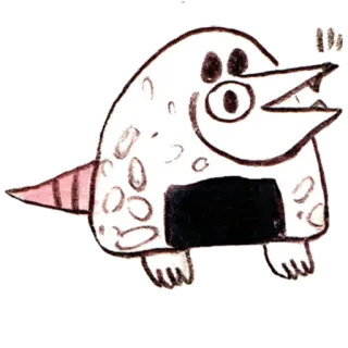 🍙 stworzenie, potwór, słodki, kreskówka, zwierzę, postać telegram sticker