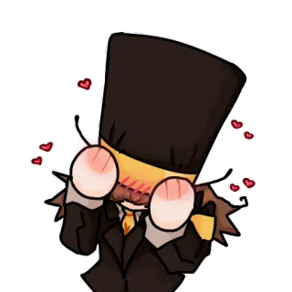 🥰 karakter, kartun, cinta, hati, topi, imut whatsapp sticker
