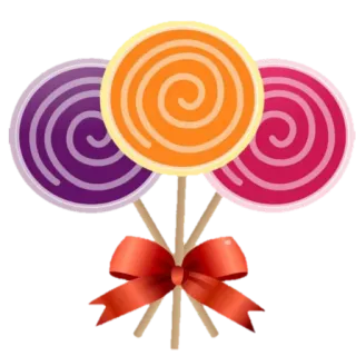 🍭 chupetines, caramelos, dulces, golosinas, caramelo espiral, lazo rojo, confitería telegram sticker