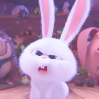 🐰 Snowball The Secret Life of Pets rabbit, cute, cartoon, animal, pet, bunny, white, fluffy whatsapp sticker