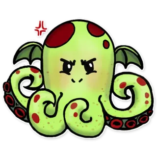 😡 polvo, bravo, desenho animado, fofo, monstro, kawaii telegram sticker