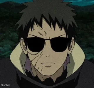 ⛰️ Obito Uchiha Naruto Rocky anime, obito, uchiha, naruto, sunglasses, cool telegram sticker