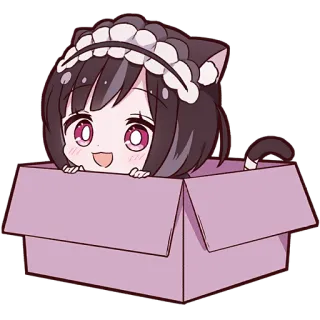 Куронеко-тян @Nyasticks telegram stickers