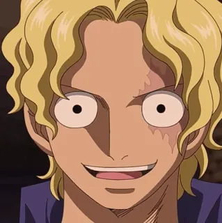 🔥 Sabo One Piece Anime, Desenho animado, Personagem, Sabo, One Piece, Cabelo loiro, Sorrindo telegram sticker